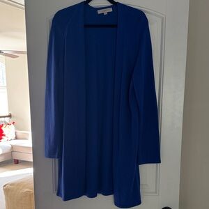 LOFT Royal Blue Open Front Cardigan